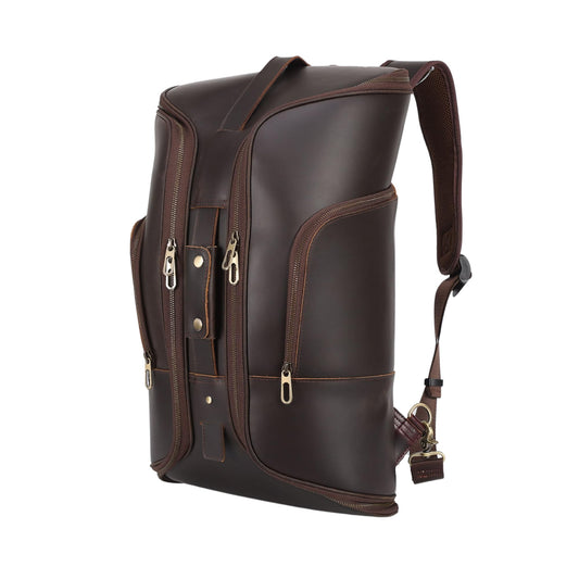 Alex Keith - Genuine Leather Duffel Bag Convertible Backpack Vintage Dark Brown